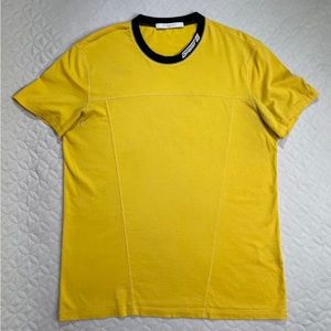 Givenchy Contrast Collar Cotton T Shirt RARE Yellow/Black Size M